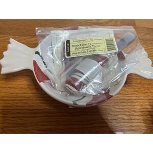 Longaberger Candy Dish Peppermint Twist 2009 Tree Trimming Holiday Plaid